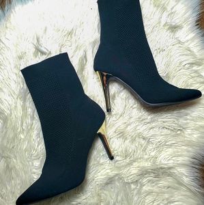 Black Boots with Gold Heel